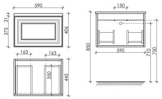 Подвесная тумба под раковину Sancos Very VR60SM 60см Doha Soft